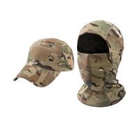 DHSBGWSX 1 gorro de camuflaje con 1 manguito de cuello de camuflaje, cuello de camuflaje táctico, sombrero de protección solar para exteriores, adecuado para correr, pescar, cazar, montañismo y