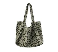 DHSBGWSX 1 pieza bandolera verde con estampado de leopardo, bolso de hombro grande, bolso de lona para mujer, bolso grande de la compra, bolso de compras moderno y versátil, verde, 38 * 72 cm