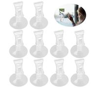 DHSBGWSX 10 clips de ventosa, ventosa con clip, sin necesidad de taladrar, gancho estilo ventosa, ventosa de cristal de ventana, clip transparente multifuncional