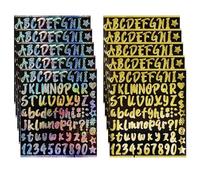 DHSBGWSX 10 Pegatinas Del Alfabeto Láser, Decorativas DIY, Autoadhesivas Impermeables, Multicolor, Vinilo, Alfabetos, Vibrante tipográfico, Para Papel, Plástico, Metal, Vidrio