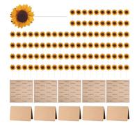 DHSBGWSX 100 girasoles artificiales, 5 colgantes, 5 cajas, ramo de girasol artificial, decoración de girasol, flores de papel para manualidades, guirnalda de girasol, ramo en miniatura