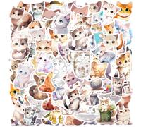 DHSBGWSX 100 Pegatinas De Gatos para Portátiles, Álbumes De Recortes, Gatos En Bicicleta, Animales para Teléfonos De Monopatín