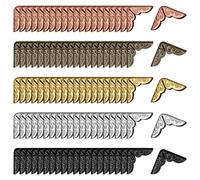DHSBGWSX 100 protectores de esquinas de libros, esquinas de metal, esquinas de fotos para álbumes de recortes, decoración de bordes triangulares para libros, esquinas de libros