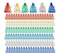 DHSBGWSX 120 Piezas De Bolsas De Gasa De Colores, Bolsas De Malla, Bolsas De Doble Cuerda Con Cordón, Bolsas De Gasa Para Dulces De Boda, Adecuadas Para Embalaje De Regalos De Boda Y Cumpleaños