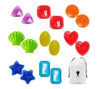 DHSBGWSX 16 piezas de piedras preciosas coloridas, 1 pieza bolsa de almacenamiento, juguetes de piedras preciosas de buceo, juego de piedras preciosas para niños, piedras preciosas de buceo, piedras
