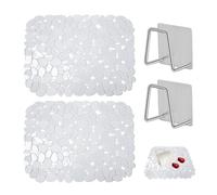 DHSBGWSX 2 alfombrillas para fregadero y escurreplatos, protección y desagüe de silicona transparente para cocina