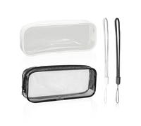 DHSBGWSX 2 estuches transparentes para lápices, 2 cordones, bolsa de papelería impermeable, pequeña bolsa de cosméticos, bolsa de almacenamiento multifuncional, suministros y herramientas para