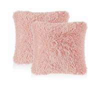DHSBGWSX 2 Fundas de Almohada de Felpa Rosa, Mullida y Suave, Cómoda y Cuadrada (45 x 45 cm)