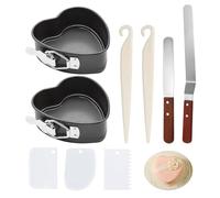 DHSBGWSX 2 moldes para tartas, 4 herramientas de desmoldeo, 3 rascadores, molde para tartas de gasa, molde antiadherente para tartas