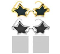 DHSBGWSX 2 pares de gafas de sol con estrella de cinco puntas, 2 piezas de tela para gafas, gafas decorativas con estrella de cinco puntas, accesorios para fotos de fiesta.
