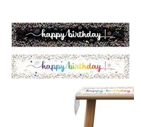 DHSBGWSX 2 Piezas Mantel De Cumpleaños, Decoración De Mesa De Cumpleaños, Decoración De Fiesta, Camino De Mesa, Decoración De Mesa De Cumpleaños, Mantel De Decoración De Cumpleaños para Niños Y Niñas