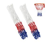 DHSBGWSX 2 redes de baloncesto de 3 mm, poliéster, rojo, blanco, azul, baloncesto, para interiores y exteriores