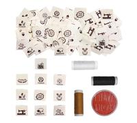 DHSBGWSX 200 etiquetas de costura, 1 pieza de costura, materiales de costura, etiquetas de tela hechas a mano, etiquetas de tela, etiquetas cosidas a mano