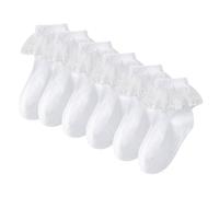 DHSBGWSX 3 Pares de Calcetines con Volantes y Encaje - Calcetines de Baile Elegantes de Princesa para Niñas y Niños