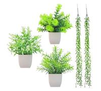 DHSBGWSX 3 Piezas De Macetas Decorativas, 2 Piezas De Sauces Llorones para Colgar En La Pared, Pequeñas Plantas Artificiales, Macetas De Plástico, Plantas Artificiales