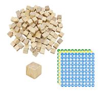 DHSBGWSX 300 cubos de madera, 3 etiquetas digitales, mini cubos de madera, para manualidades, herramientas de bloque de madera y accesorios