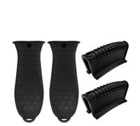 DHSBGWSX 4 fundas de silicona para mango de olla, 2 almohadillas de aislamiento térmico, mango de olla resistente al calor, cubierta de mango de aislamiento térmico, mango antideslizante, cubierta de