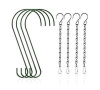DHSBGWSX 4 Ganchos para Cestas Colgantes, Cadenas y Plantas - Metal en Forma de S para Jardín y Macetas