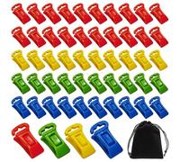 DHSBGWSX 50 clips para calcetines, multicolor, plástico con ganchos, portátil, multiusos, incluye bolsa de almacenamiento
