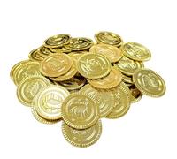 DHSBGWSX 50 monedas de oro, diversión en monedas pirata, regalo cumpleaños infantil, juego de oro