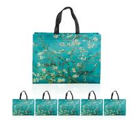 DHSBGWSX 6 bolsas de la compra de flores reutilizables, bolsas de regalo, bolsas de compras impermeables, bolsas de compras de alimentos, bolsas de flores, perfectas para salir al aire libre, verde,