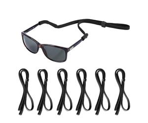 DHSBGWSX 6 Cordones Negros Para Gafas, Nailon Ajustable Antideslizante Para Gafas Deportivas, de Sol y de Lectura, 68 cm