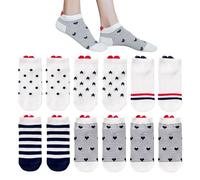 DHSBGWSX 6 Pares de Calcetines Deportivos para Mujer, Lindos Calcetines de Algodón Divertidos con Diseño de Amor