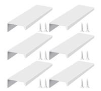 DHSBGWSX 6 tiradores de puerta ocultos, tiradores de muebles blancos, tiradores de cajones de metal, tiradores de armario, tiradores de aleación de aluminio, adecuados para cocina, dormitorio