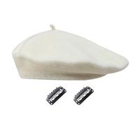 DHSBGWSX Boina De Mujer y Bombín, Sombrero De Pintor Versátil y Artista, Francés con 2 Clips, Boina Suave