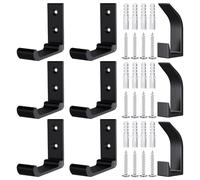 DHSBGWSX Ganchos de pared de 6 piezas, 3 barras de ganchos altos y bajos, ganchos de pared para colgar objetos, ganchos de pared para abrigos, colgadores de pared plegables (negro)