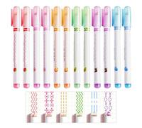 DHSBGWSX - Juego de 12 marcadores curvos, marcadores de contenido, bolígrafos de graffiti para agendas, álbumes de recortes, notas (multicolor)