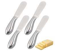 DHSBGWSX - Juego de 4 cuchillos multifuncionales de acero inoxidable, con mantequilla, mermelada, queso, pan con mangas, espátulas de postre