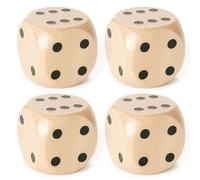 DHSBGWSX Juego de 4 dados de madera, juegos de mesa, dados de seis lados, dados de madera maciza, para juegos de mesa