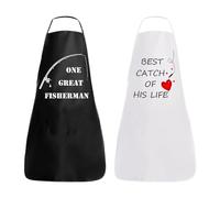 DHSBGWSX Juego De Delantales Impresos Para Parejas - Regalos De Boda, Para Cocinar Y Jardinería, Delantal De Chef Para Hombres (Negro, Blanco)