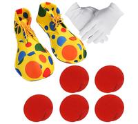 DHSBGWSX Juego de Disfraz de Payaso de 7 Piezas - Zapatos, Guantes, Nariz y Accesorios para Fiestas de Halloween y Cosplay