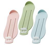 DHSBGWSX Medidor de Pies Para Niños, 3 Unidades, Herramienta Para Medir el Tamaño del Zapato y Pie (Rosa, Azul, Verde Nórdico)
