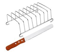 DHSBGWSX Rejilla para pan de 1 pieza y cuchillo para pan de 1 pieza, utensilios de cocina, accesorios de cocina, rejilla para tostadas, rejilla para tostadas de acero inoxidable