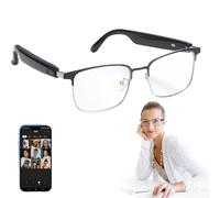 DHsdlpLU Gafas de sol inteligentes con Bluetooth e IA para hombre y mujer, montura de metal, carga magnética, lentes fotocromáticas de doble canal para conducir,Gold