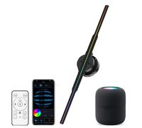 DHsdlpLU Proyector de Video publicitario holográfico con Ventilador, Pantalla Inteligente con Bluetooth y aplicación LED 1010RGB HD, resolución de 352 LED