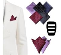 DHSUN 5 pañuelos de bolsillo y un pañuelo de bolsillo para pañuelos de tela para hombre, pañuelos de tela, traje, pañuelos para bodas, fiestas, viajes de negocios, azul, 23*23CM