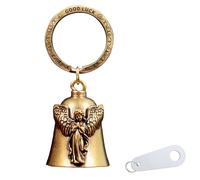 DHSUN Campana de equitación para motocicleta, con 2 llaveros, anillo accesorio, cadena de latón, sonido claro