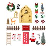 DHSUN Juego de 25 unidades para puerta de duendes de Navidad, miniatura, juego de duendes de Navidad completo, accesorios para niños