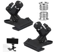 DHSWNNG 2 Piezas Soporte para Cámara Clip de Montaje con Tornillo de 1/4" Compatible de 360 Grados Soporte para Reflector para Celulares Y Cámaras