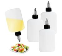 DHSWNNG 4 Biberon Cocina, 120ml Aceitera Plastico Squeeze Botella De Salsa Botella Dosificadora para Camping Aceite Salsa De Soja Vinagre