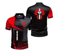DHUAOPCK Polos Hombre para FOR The HOR-DE, Slim Fit Camiseta Deporte Golf Poloshirt, Ideal para Ropa Transpirable Deportiva y de Golf, Exteriores(Red,L)