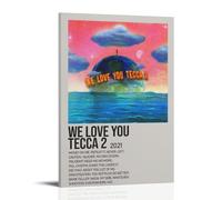 DHUQWEYWQEB Póster de pared con texto en inglés "We Love You Tecca 2" de Lil Tecca 2 - Lienzo decorativo vintage para decoración del hogar para sala de estar, dormitorio, 50 x 75 cm, estilo marco