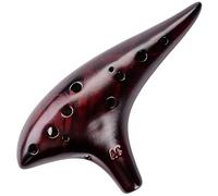 DHwebWLP Strawfire - Ocarina de 12 agujeros, ocarina de cerámica alto C con correa para libro de canciones para principiantes (negro)