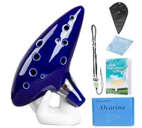 DHwebWLP Zelda Ocarina of Time(Songs From the Legend of Zelda) 12 Hole Alto C Ocarina Instrument Gift For Zelda Fans beginners with Display Stand Music Book Neck-Strap Bag