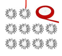 DHWEKU 10 pcs corona de laurel Adorno Guirnalda Flor de Graduación, Colgante Graducación Pequeña, para Baución Comunión Navidad Manualidad DIY Regalo Fiesta Boda Scrapbooking,22m Kit Cinta