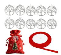 DHWEKU 10 Piezas Llavero Árbol de La Vida Gracias+ 1 cinta roja, ideal para bolsos de tela para Compañeros de Trabajo Profesores Mujer Madre Maestro